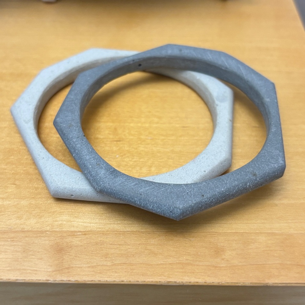 Concrete Resin Bangle Set of 2 handmade in Canada